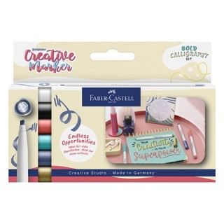 (160906)Faber Castell Marker creatief FC Goldfaber beitelpunt C Soft Lettering, set a 6 stuks