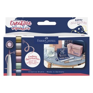 (161006)Faber Castell Marker creatief FC Goldfaber brushpunt B Happy Celebration, set a 6 stuks