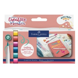 (161013)Faber Castell Marker creatief FC Goldfaber brushpunt B Holiday Vibes, set a 6 stuks