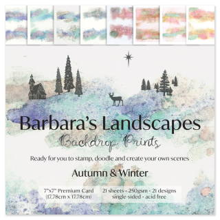 (ACC-CA-31892-77)Clarity Barbara's Autumn/Winter Landscape Backdrop Prints 7" x 7" Card Pack