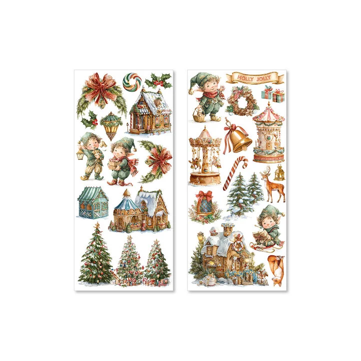 (CBI011)CIAO BELLA The Jolly Elfs Transparent Adhesive Sheets (5pcs)