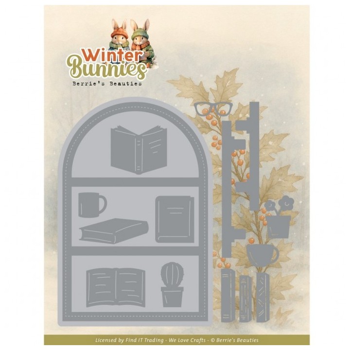 (BBD10081)Dies - Berries Beauties - Winter Bunnies - Bunny Bookcase