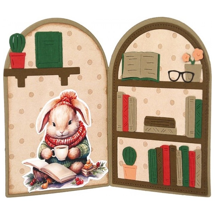 (BBD10081)Dies - Berries Beauties - Winter Bunnies - Bunny Bookcase