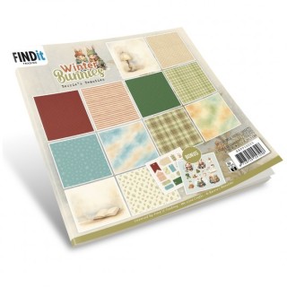 (BBPP10033)Paperpack - Berries Beauties - Winter Bunnies 20 x 20 cm