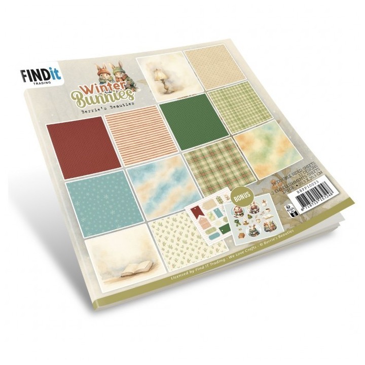 (BBPP10033)Paperpack - Berries Beauties - Winter Bunnies 20 x 20 cm