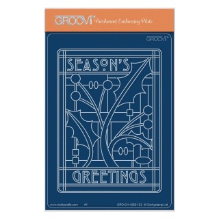 (GRO-CH-42591-02)Groovi® plate A6 Art Nouveau Christmas Holly