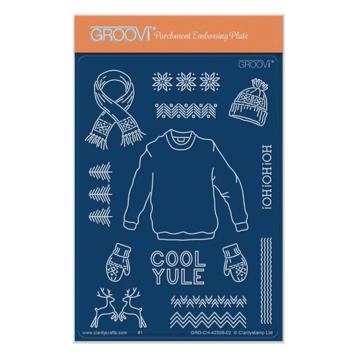 (GRO-CH-42596-02)Groovi® plate A6 Jim's Bijou Christmas Jumper
