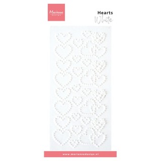 (CA3219)Marianne Design Hearts pearls - white