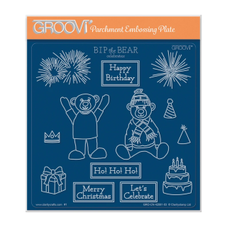 (GRO-CN-42581-03)Groovi Plate A5 BIP the Bear Celebrates