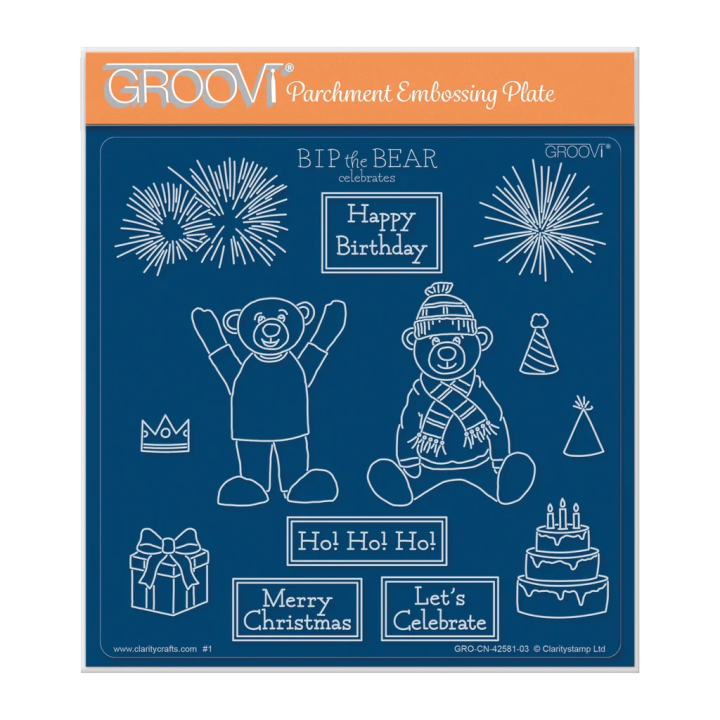 (GRO-CN-42581-03)Groovi Plate A5 BIP the Bear Celebrates