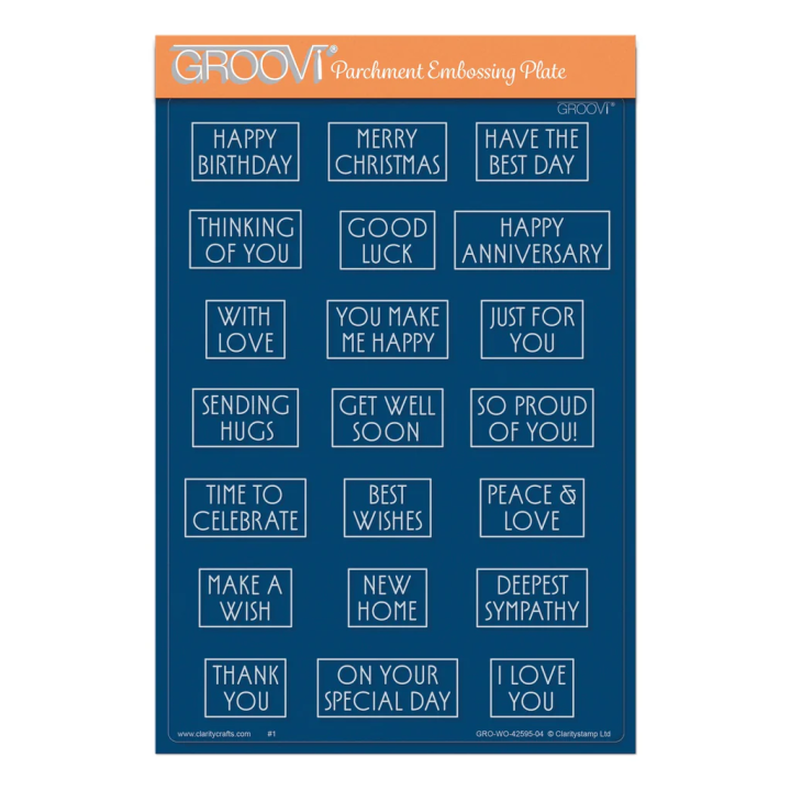 (GRO-WO-42595-04)Groovi Plate A5 Art Deco Sentiments