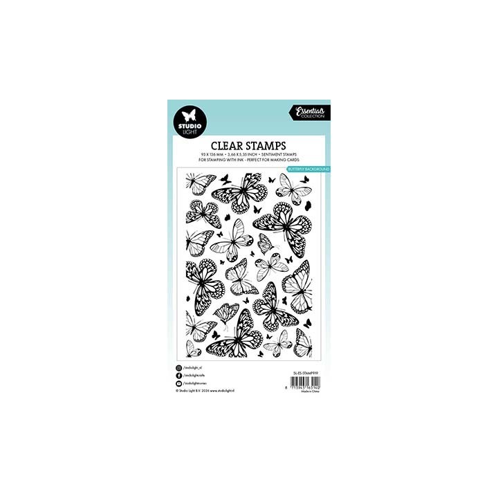 (SL-ES-STAMP919)Studio light Stamp Butterflies background Essentials nr. 919