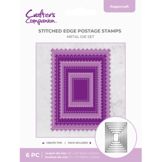 (CC-MD-SEPS)Crafter's Companion Stitched Edge Metal Die Postage Stamps