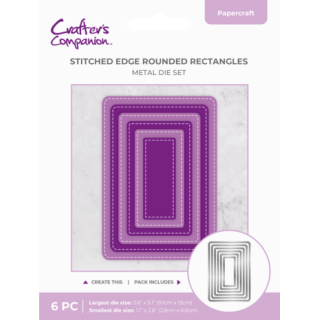 (CC-MD-SERR)Crafter's Companion Stitched Edge Metal Die Rounded Rectangles