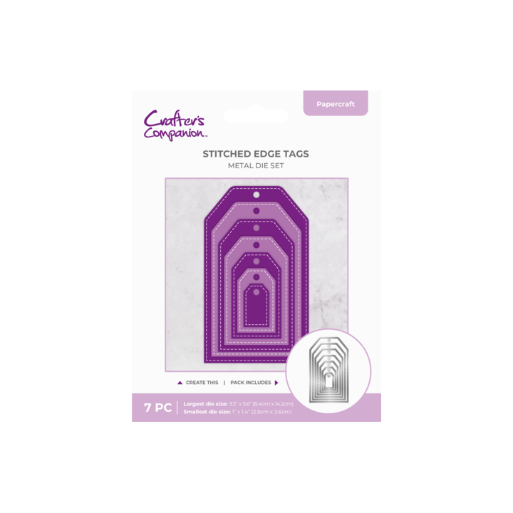 (CC-MD-SETA)Crafter's Companion Stitched Edge Metal Die Tags