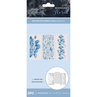 (NG-MF-STEN-DEC)Crafter's Companion Midnight Floral Decorative Stencils