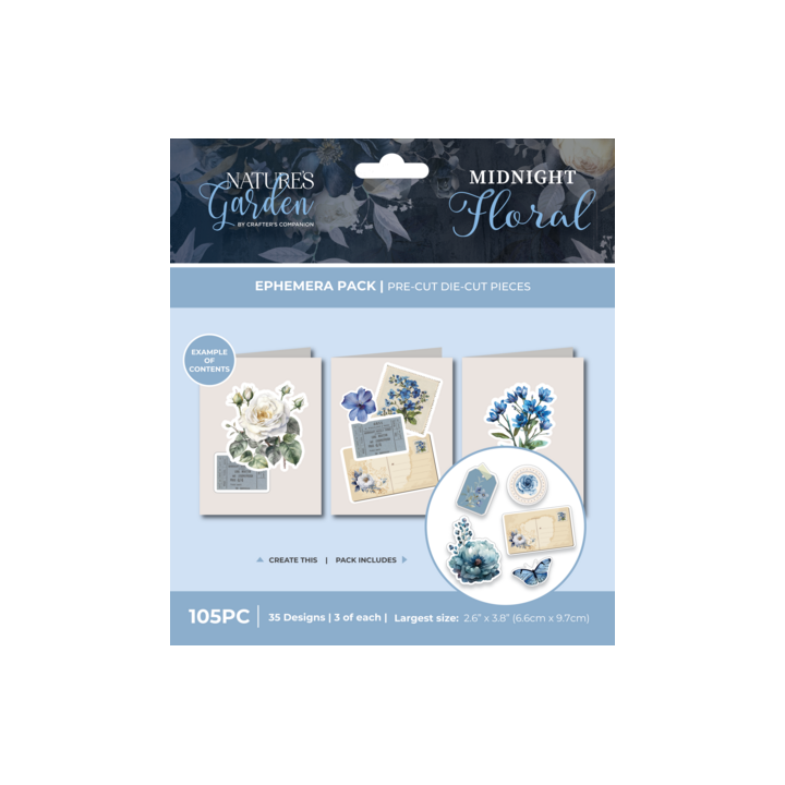 (NG-MF-EPHE)Crafter's Companion Midnight Floral Ephemera Pack