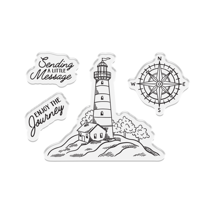 (CC-MIAB-STD-LHOSC)Crafter's Companion Message in a Bottle Stamp & Die Lighthouse Scene