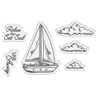 (CC-MIAB-STD-SBOT)Crafter's Companion Message in a Bottle Stamp & Die Sailboat