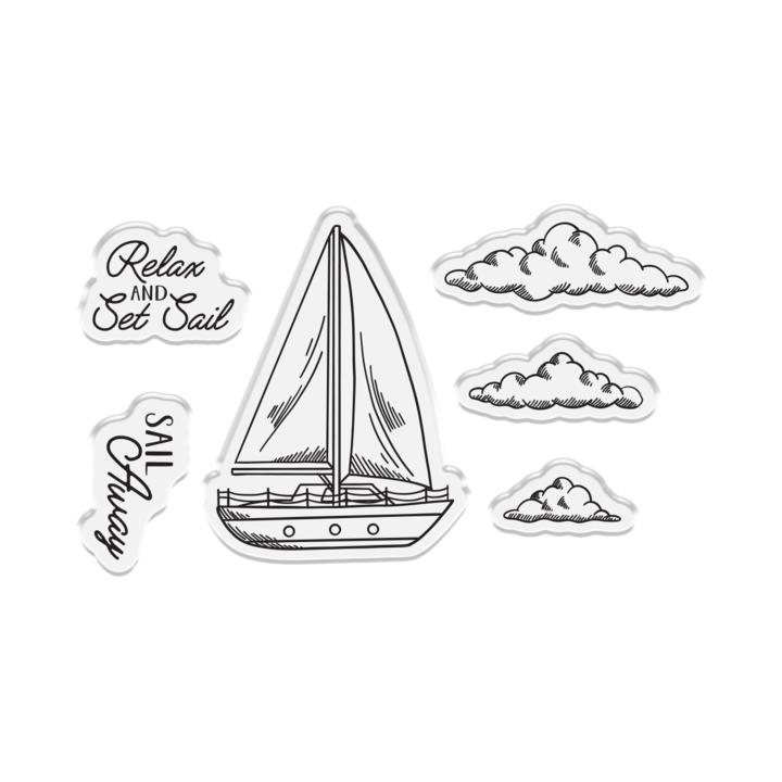 (CC-MIAB-STD-SBOT)Crafter's Companion Message in a Bottle Stamp & Die Sailboat