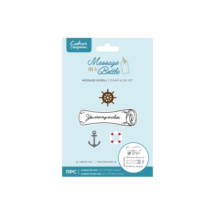 (CC-MIAB-STD-MSCRO)Crafter's Companion Message in a Bottle Stamp & Die Message Scroll