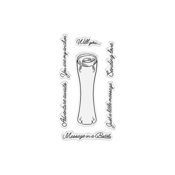 (CC-MIAB-STD-MSCRO)Crafter's Companion Message in a Bottle Stamp & Die Message Scroll