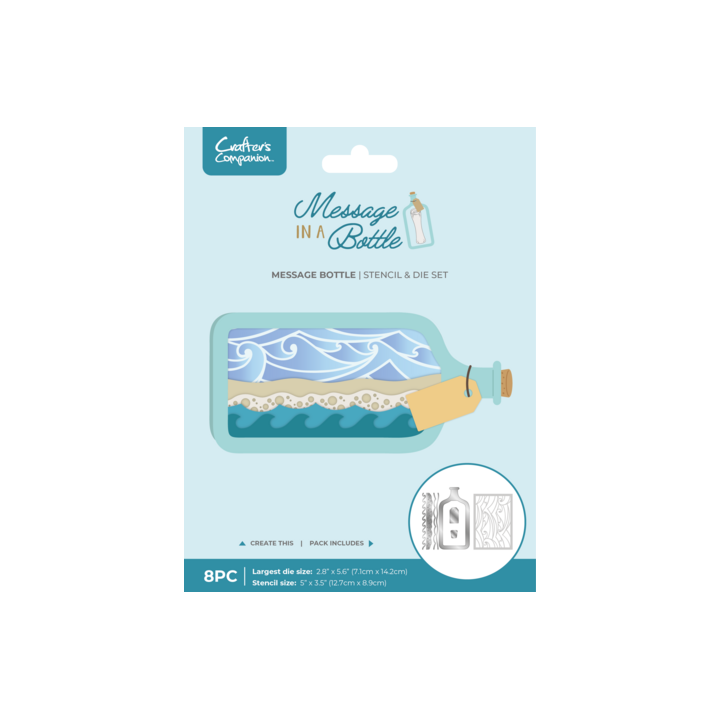 (CC-MIAB-STEN-MD-MB)Crafter's Companion Message in a Bottle Stamp & Die Message Scroll
