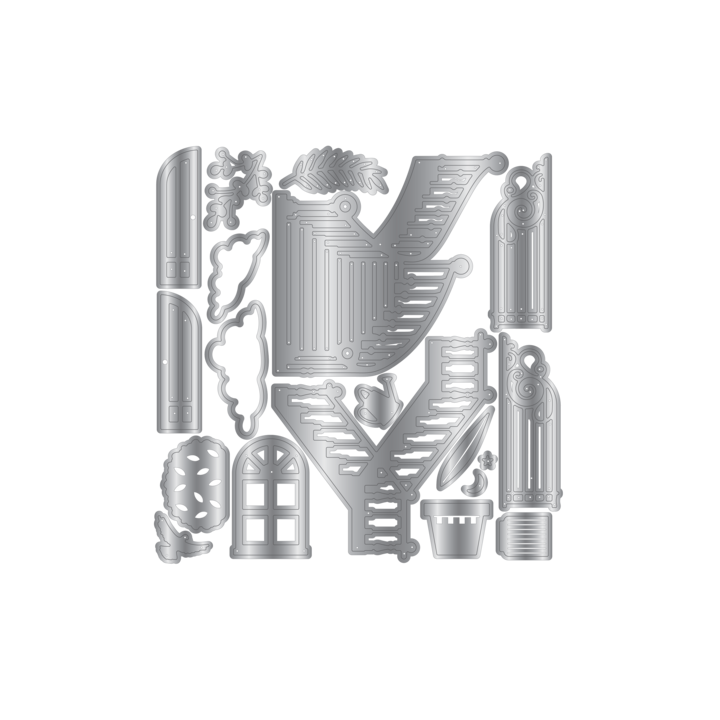 (CC-STD-STEN-STSC)Crafter's Companion Staircase Scene Stamp, Die & Stencil