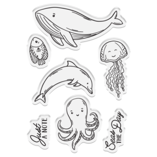 (CC-MIAB-STD-OCFRI)Crafter's Companion Message in a Bottle Stamp & Die Ocean Friends