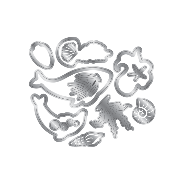 (CC-MIAB-STD-OCFRI)Crafter's Companion Message in a Bottle Stamp & Die Ocean Friends