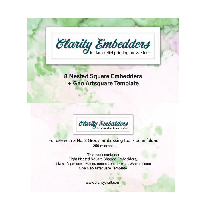 (ACC-EM-31428-XX)CLARITY - Nested Square Embedders with Geo Templates