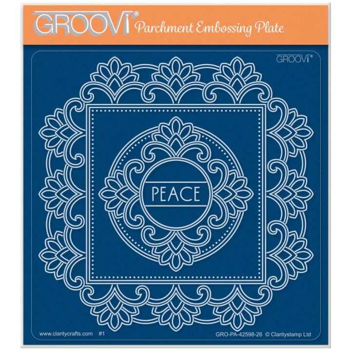 (GRO-PA-42598-26)Groovi Plate Midi Art Deco Square Frames - Peace