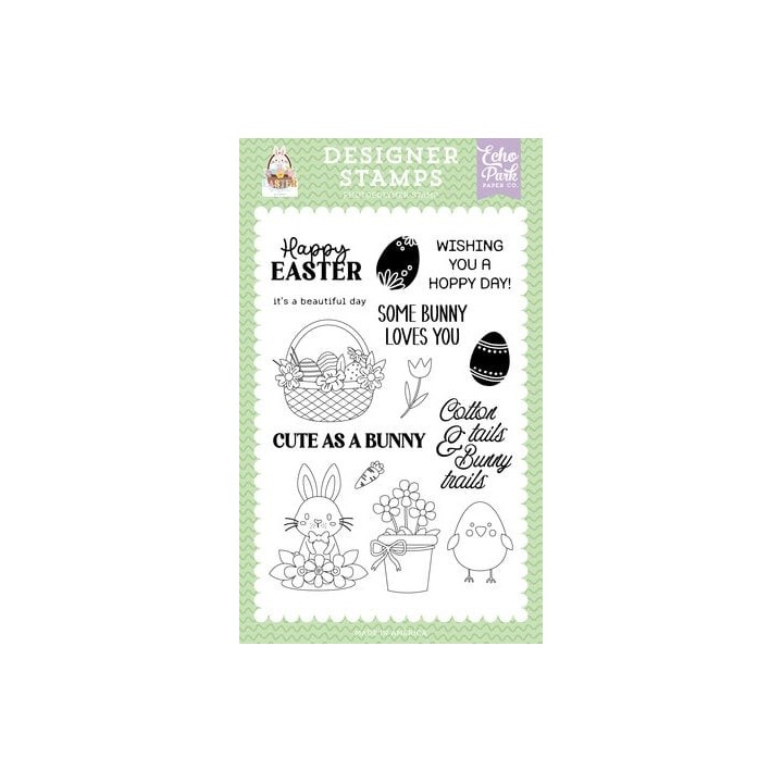 (EB483045)Echo Park Easter Basket Stamps Hoppy Day