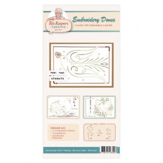 (RKC10001)Rie Kuipers Creative – Embroidery Doves - DIY Embroidery Card Kit