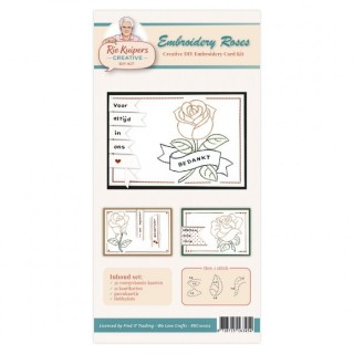 (RKC10002)Rie Kuipers Creative – Embroidery Roses - DIY Embroidery Card Kit