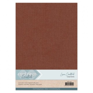 (LKK-A470)Linen Cardstock - A4 - Rusty Brown