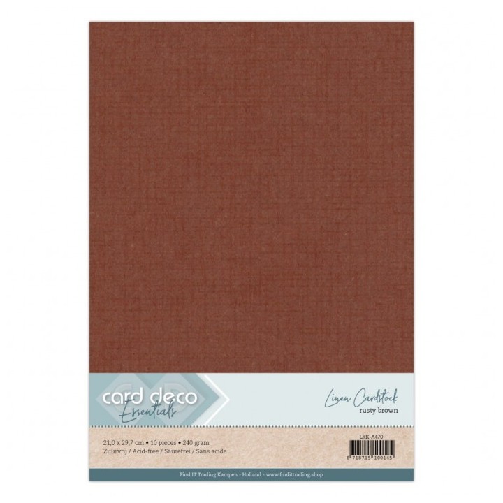 (LKK-A470)Linen Cardstock - A4 - Rusty Brown