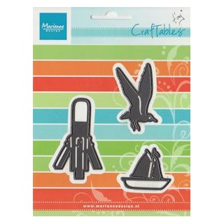 (CR1279)Craftables stencil Tiny's ocean set