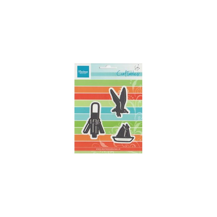 (CR1279)Craftables stencil Tiny's ocean set