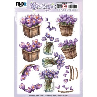 (SB11082)3D Pushout Sheet - Berries Beauties - First Blossoms - Crocus Charm
