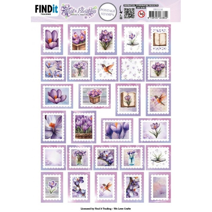 (SB11116)Berries Beauties - First Blossoms - Push Out Postage Stamp