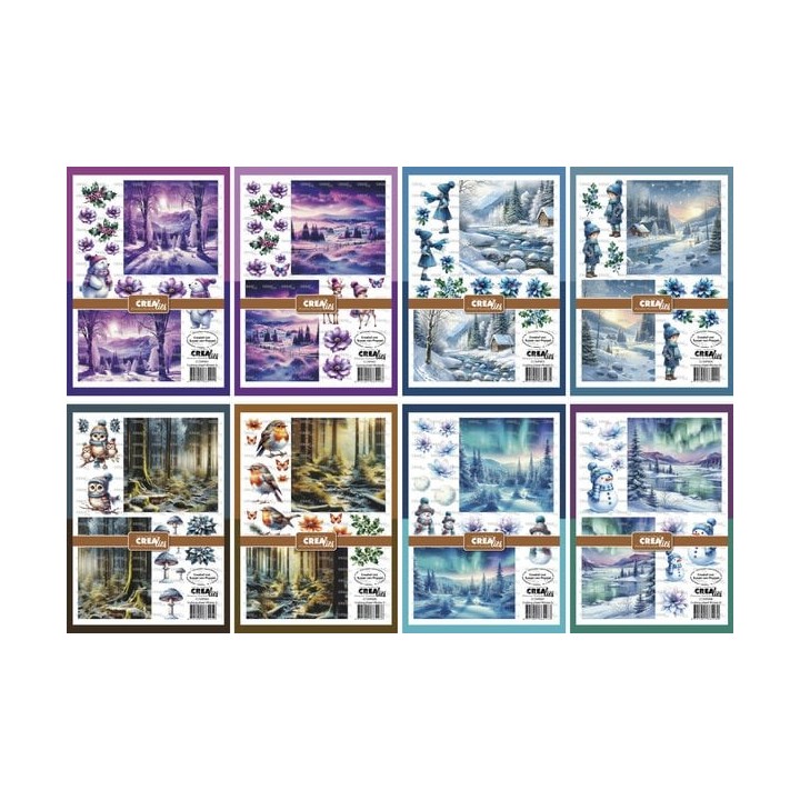 (CLSVP901)3D Crealies Bundel Cutting Sheet Winter A-H (8pcs)