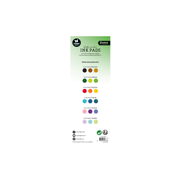 (SL-ES-INKP13)StudioLight SL Water-reactive Ink Pads Greens Essentials Tools nr.13