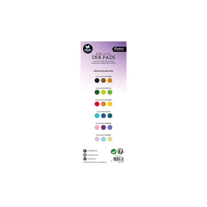 (SL-ES-INKP16)StudioLight SL Water-reactive Ink Pads Purples Essentials Tools nr.16