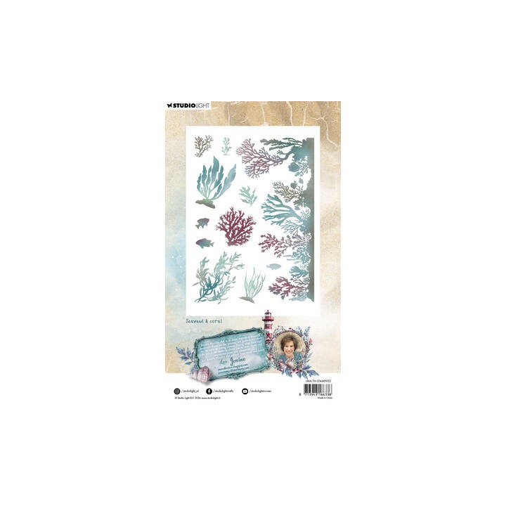 (JMA-TH-STAMP932)Studio light Stamp Seaweed & coral Tide of Hope nr. 932