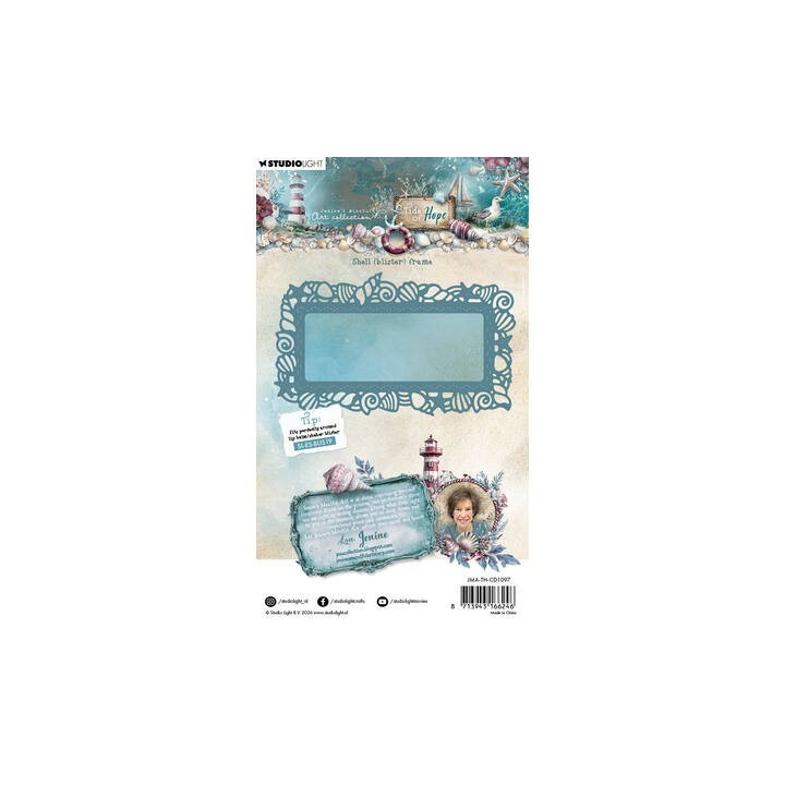 (JMA-TH-CD1097)Studio Light Cutting Die Shell (blister) frame Tide of Hope nr. 1097