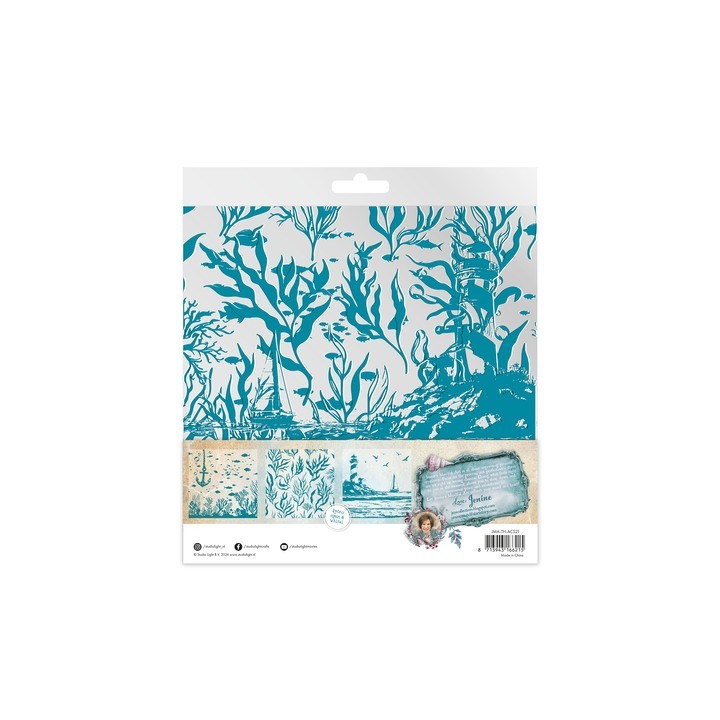 (JMA-TH-ACS21)Studio Light Acetate Sheets White & Retro Cyan Tide of Hope nr. 21