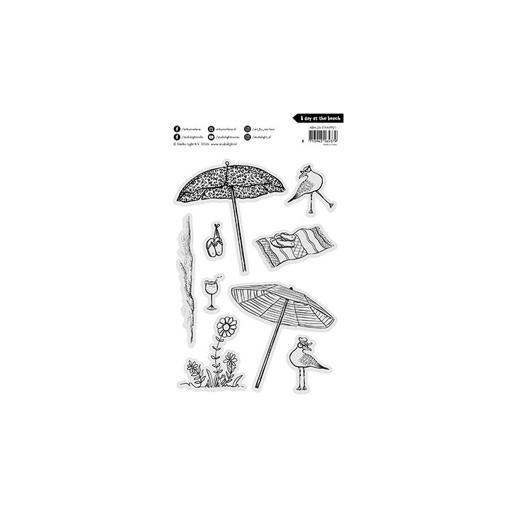 (ABM-26-STAMP921)Studio light Stamp A day at the beach Art by Marlene nr. 921
