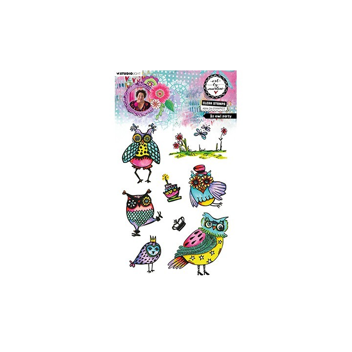 (ABM-26-STAMP923)Studio light Stamp An owl party Art by Marlene nr. 923