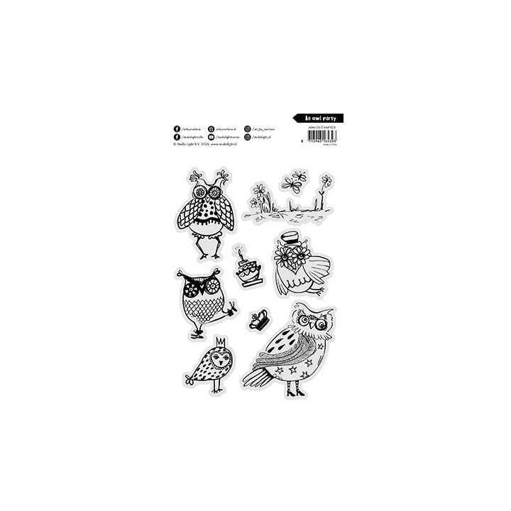 (ABM-26-STAMP923)Studio light Stamp An owl party Art by Marlene nr. 923